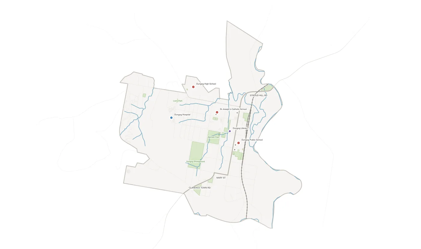 Dungog urban fabric map