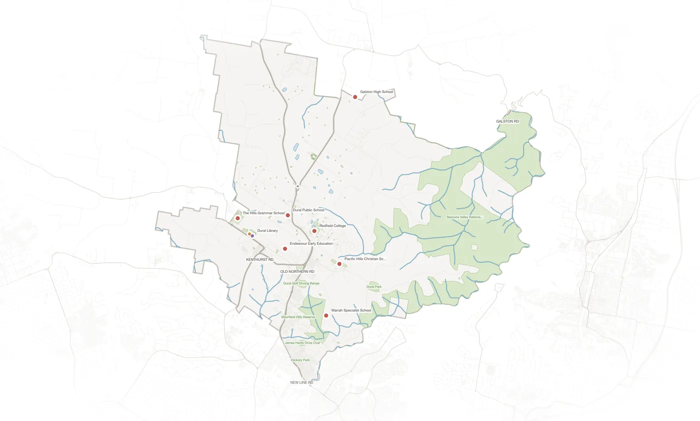 Dural urban fabric map