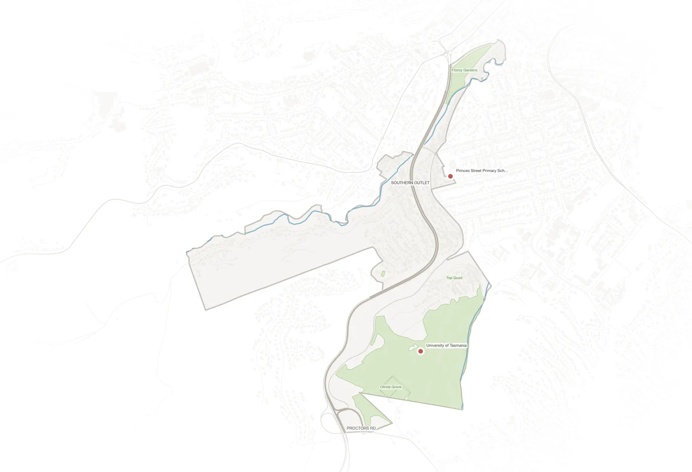 Dynnyrne urban fabric map