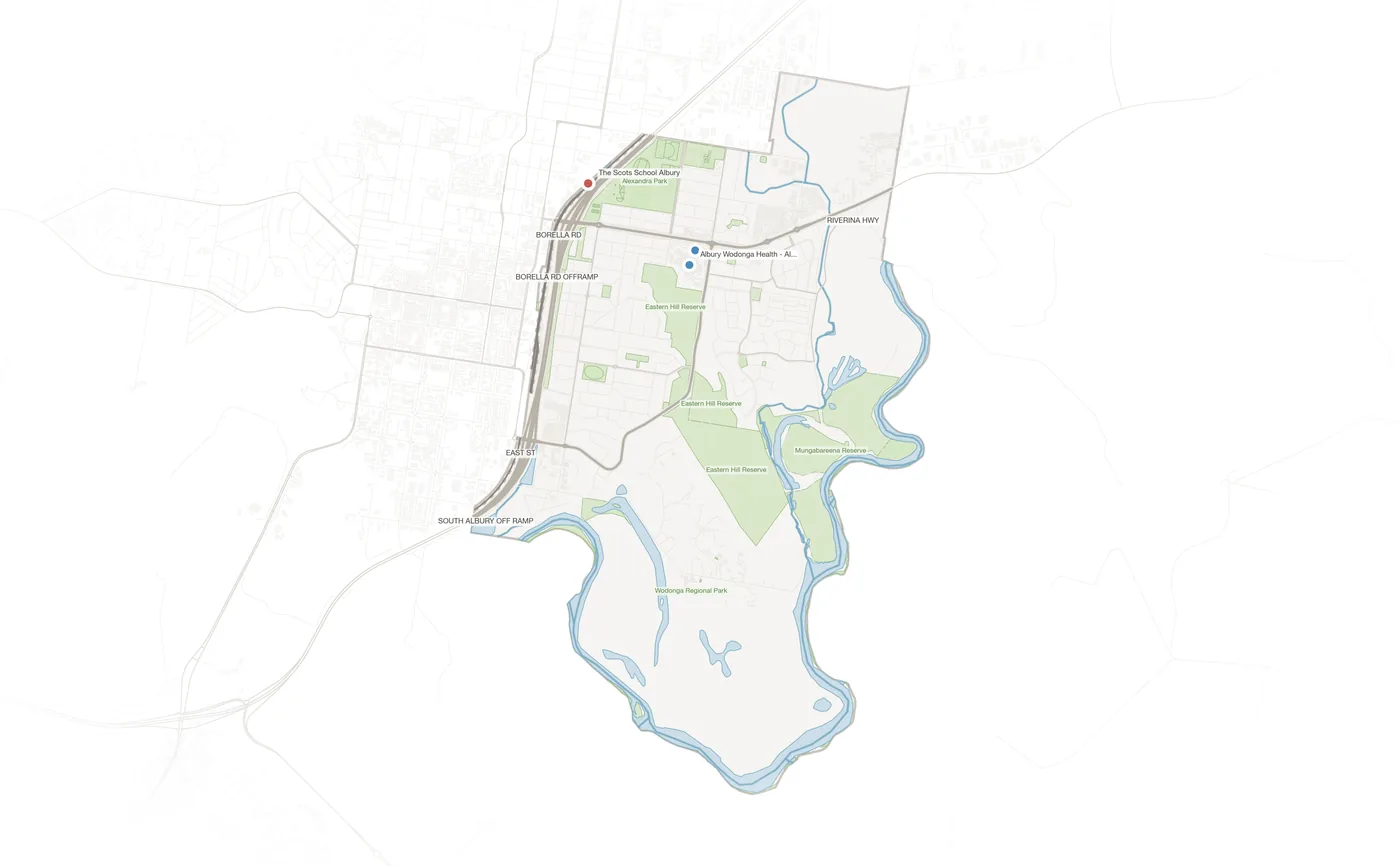 East Albury urban fabric map