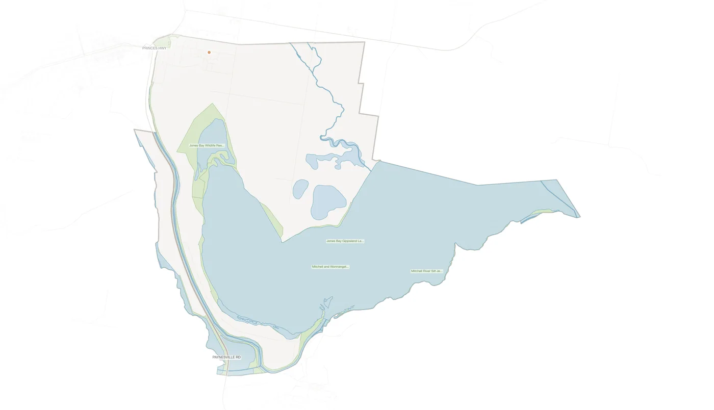 East Bairnsdale urban fabric map