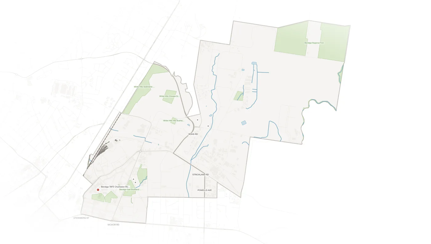 East Bendigo urban fabric map