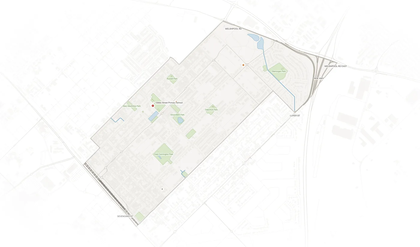 East Cannington urban fabric map