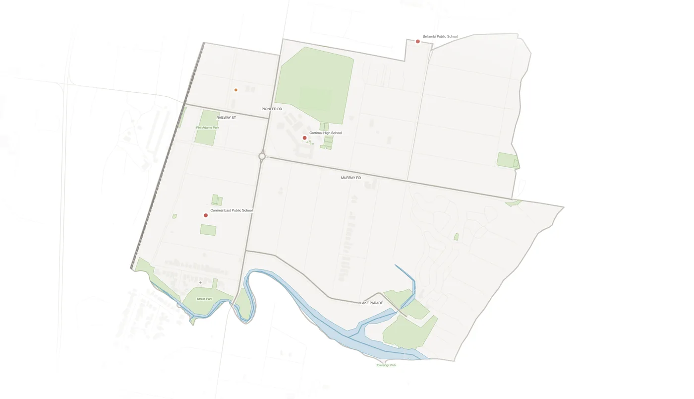 East Corrimal urban fabric map