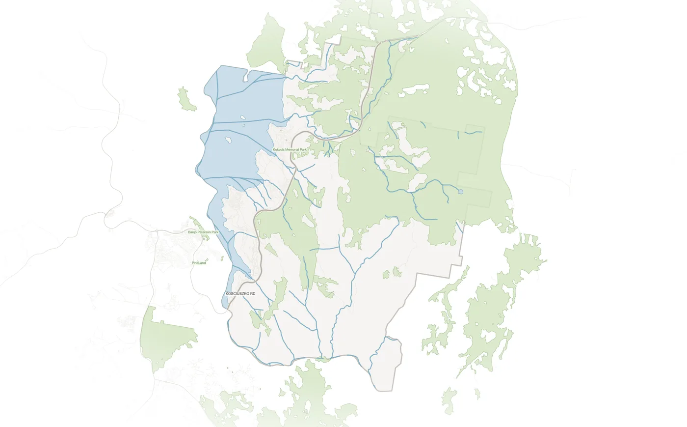 East Jindabyne urban fabric map