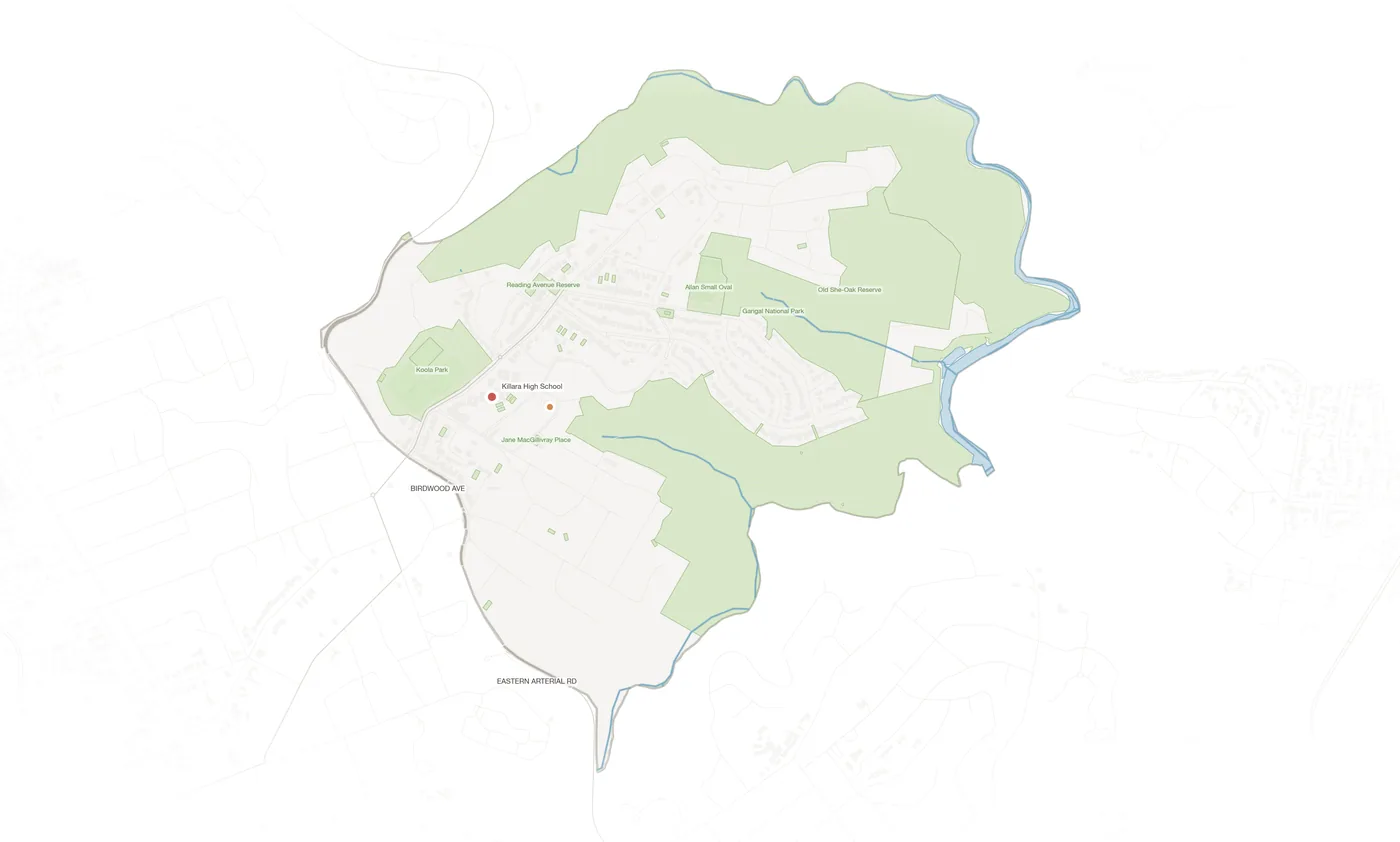 East Killara urban fabric map