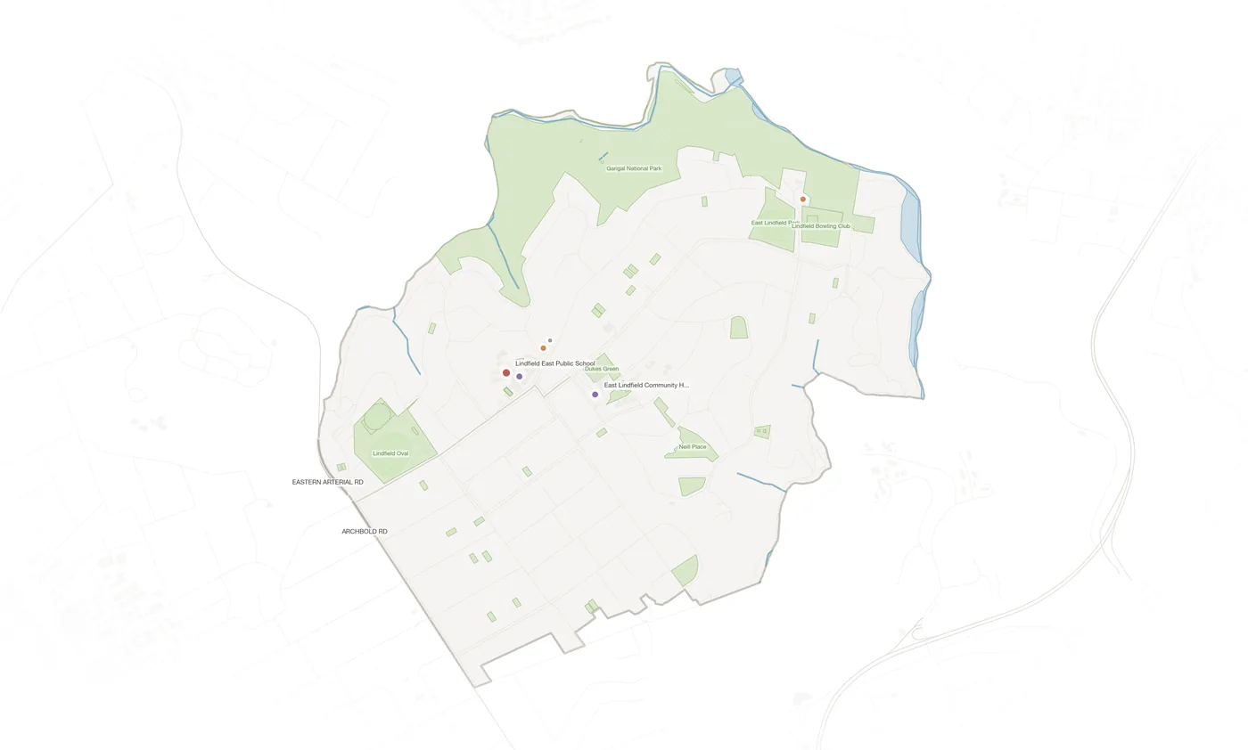 East Lindfield urban fabric map