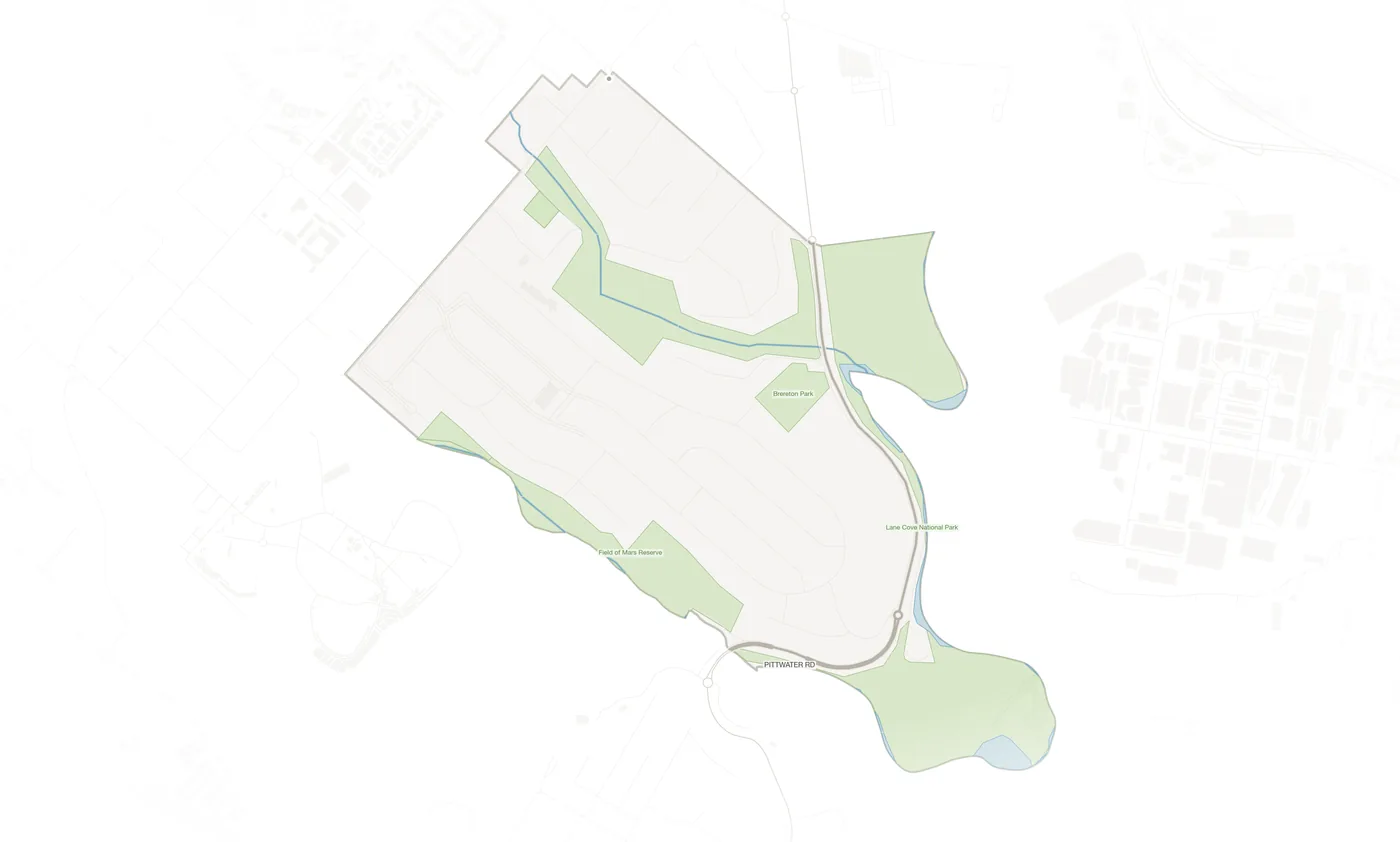 East Ryde urban fabric map