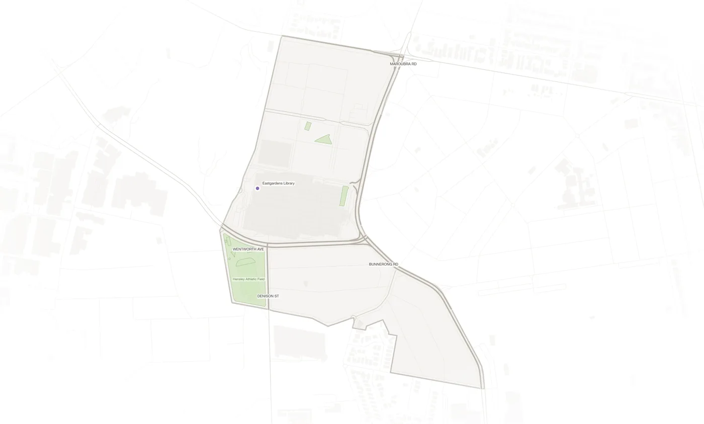 Eastgardens urban fabric map