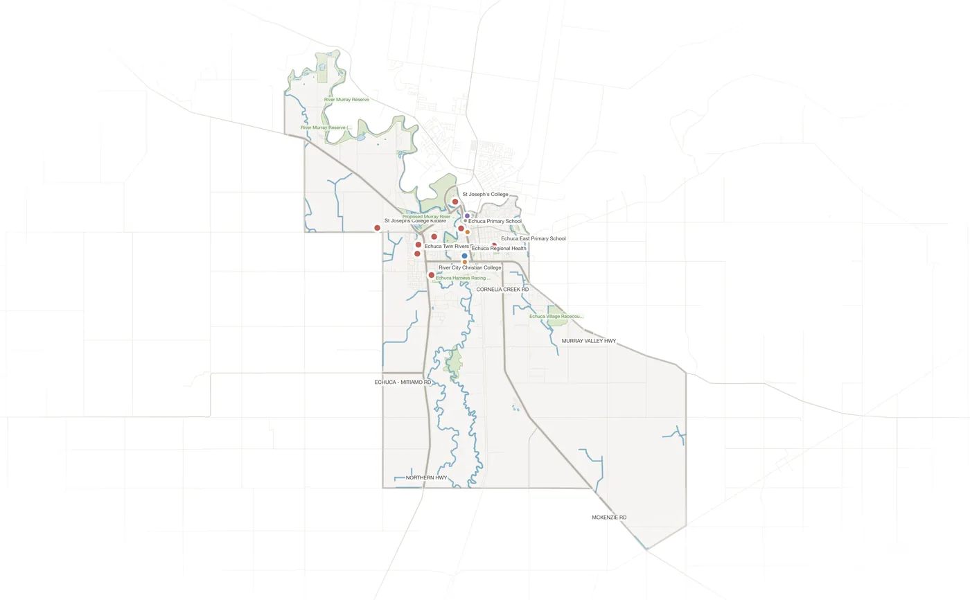 Echuca urban fabric map