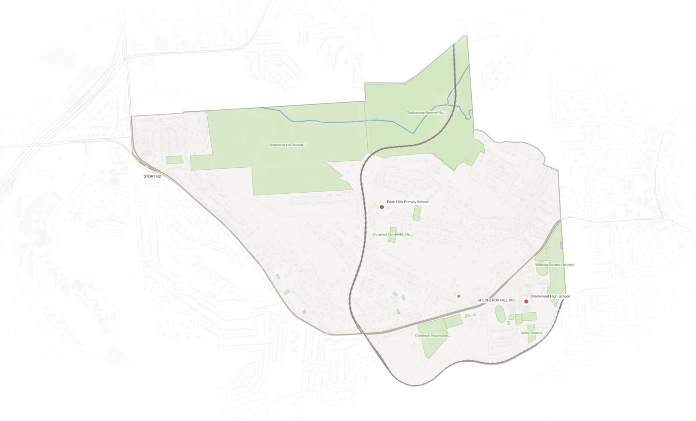 Eden Hills urban fabric map
