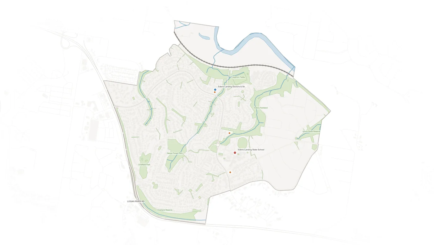 Edens Landing urban fabric map