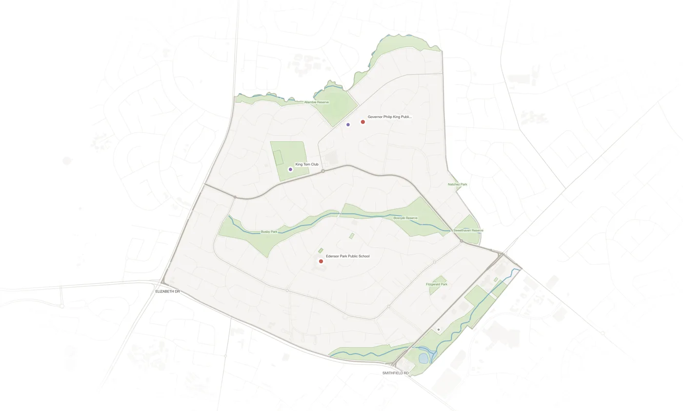 Edensor Park urban fabric map