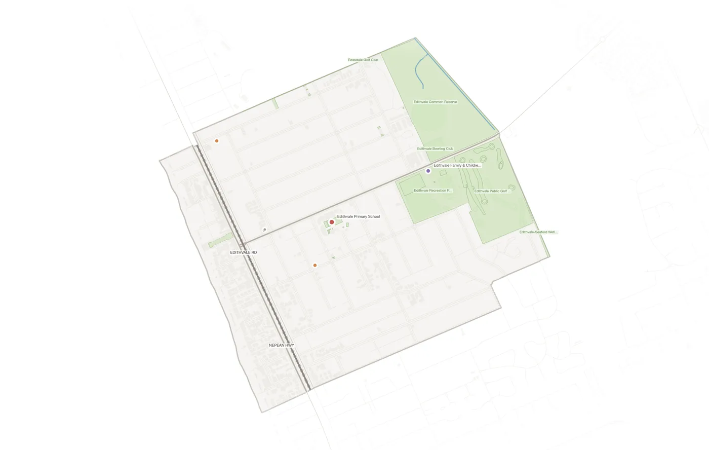 Edithvale urban fabric map