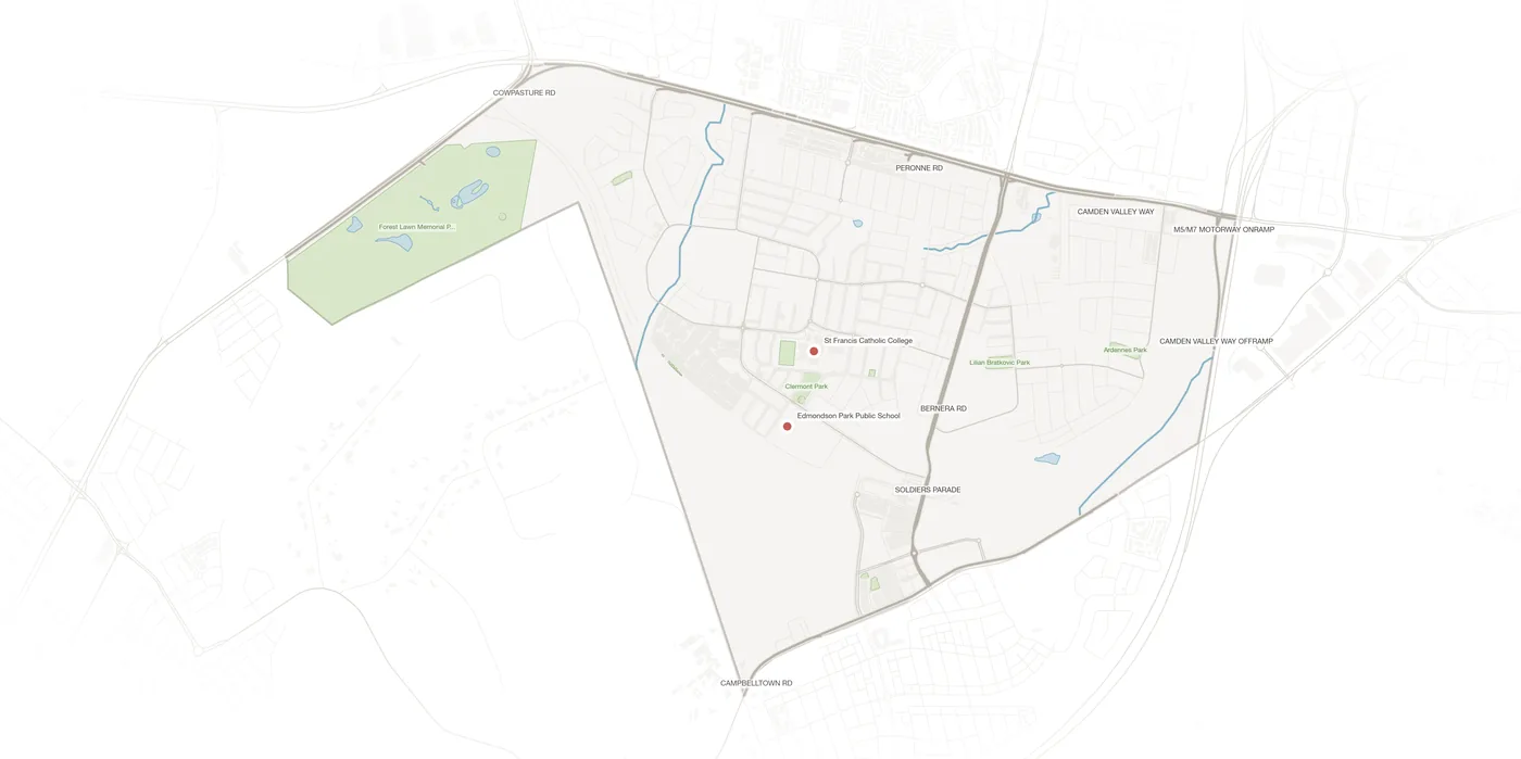 Edmondson Park urban fabric map