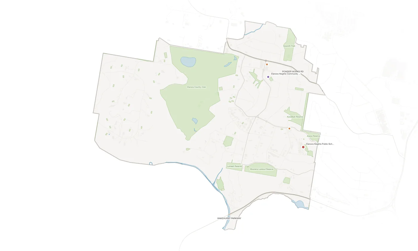 Elanora Heights urban fabric map