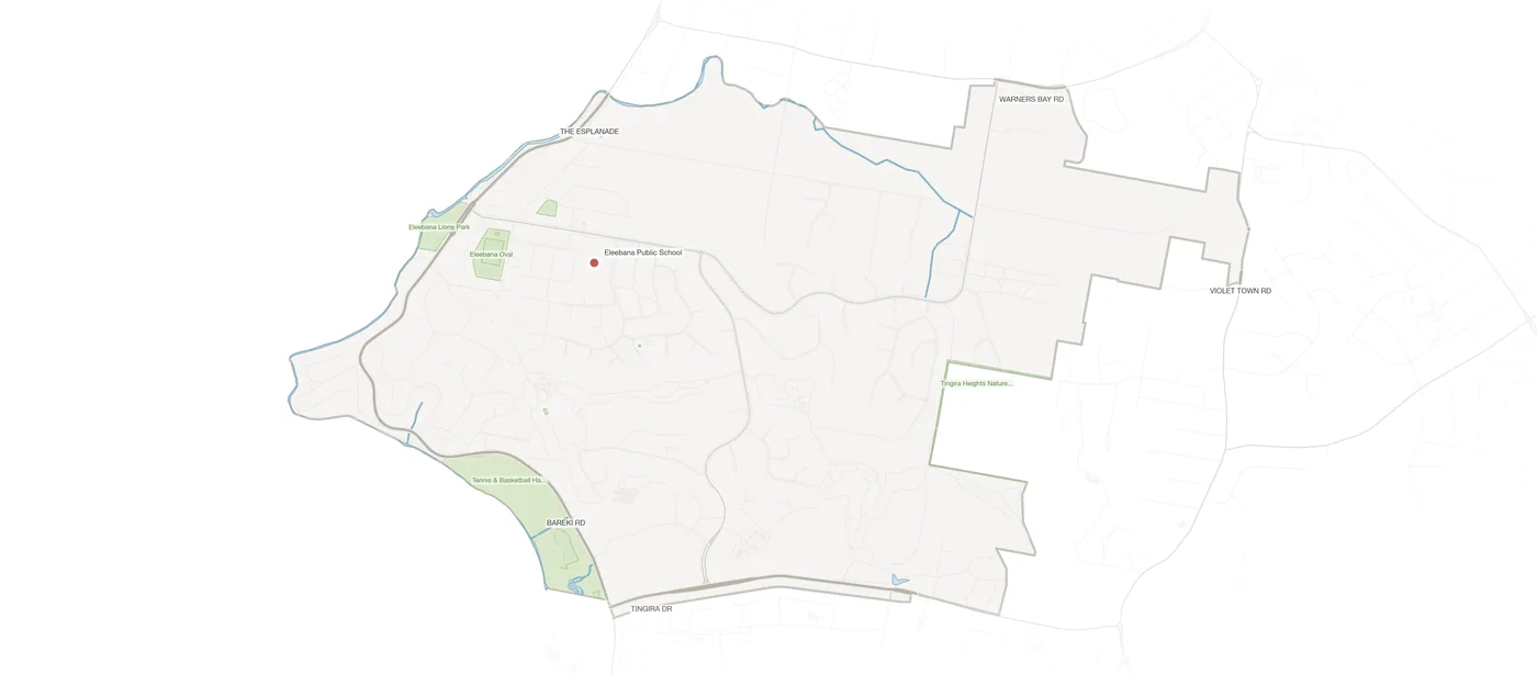 Eleebana urban fabric map