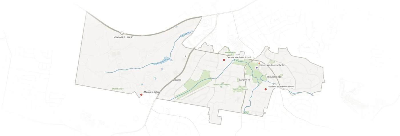 Elermore Vale urban fabric map