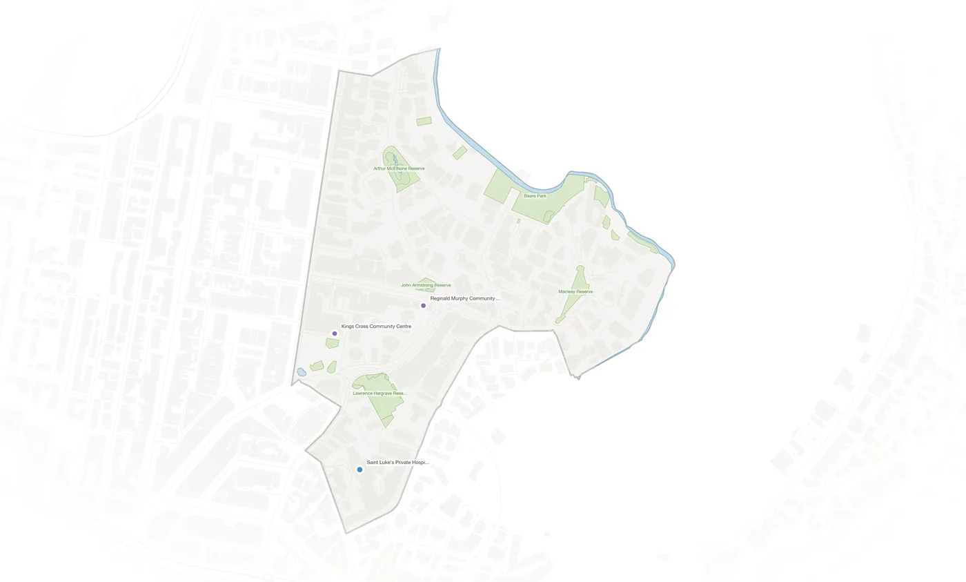 Elizabeth Bay urban fabric map