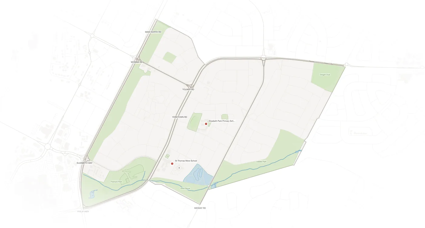 Elizabeth Park urban fabric map