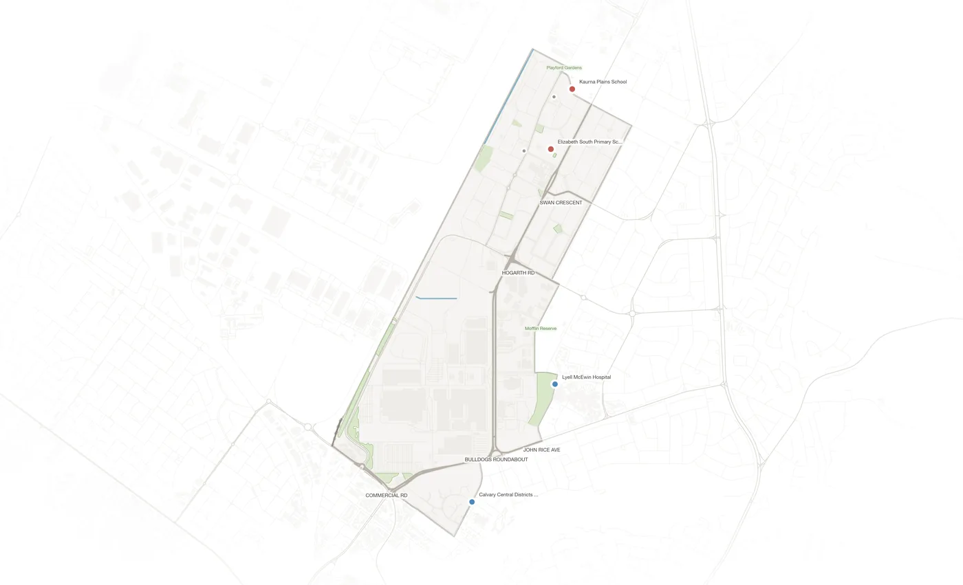Elizabeth South urban fabric map