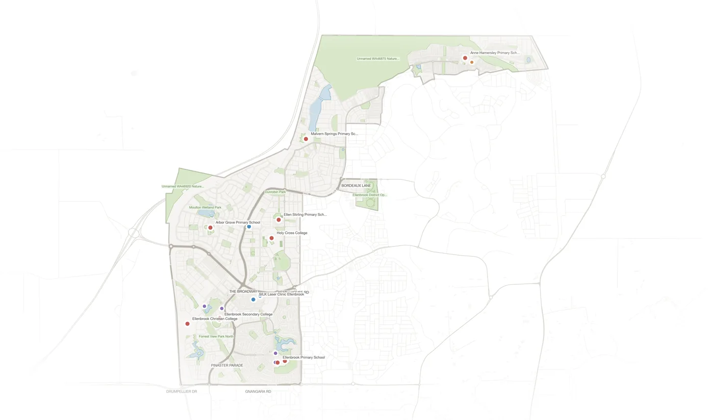 Ellenbrook urban fabric map