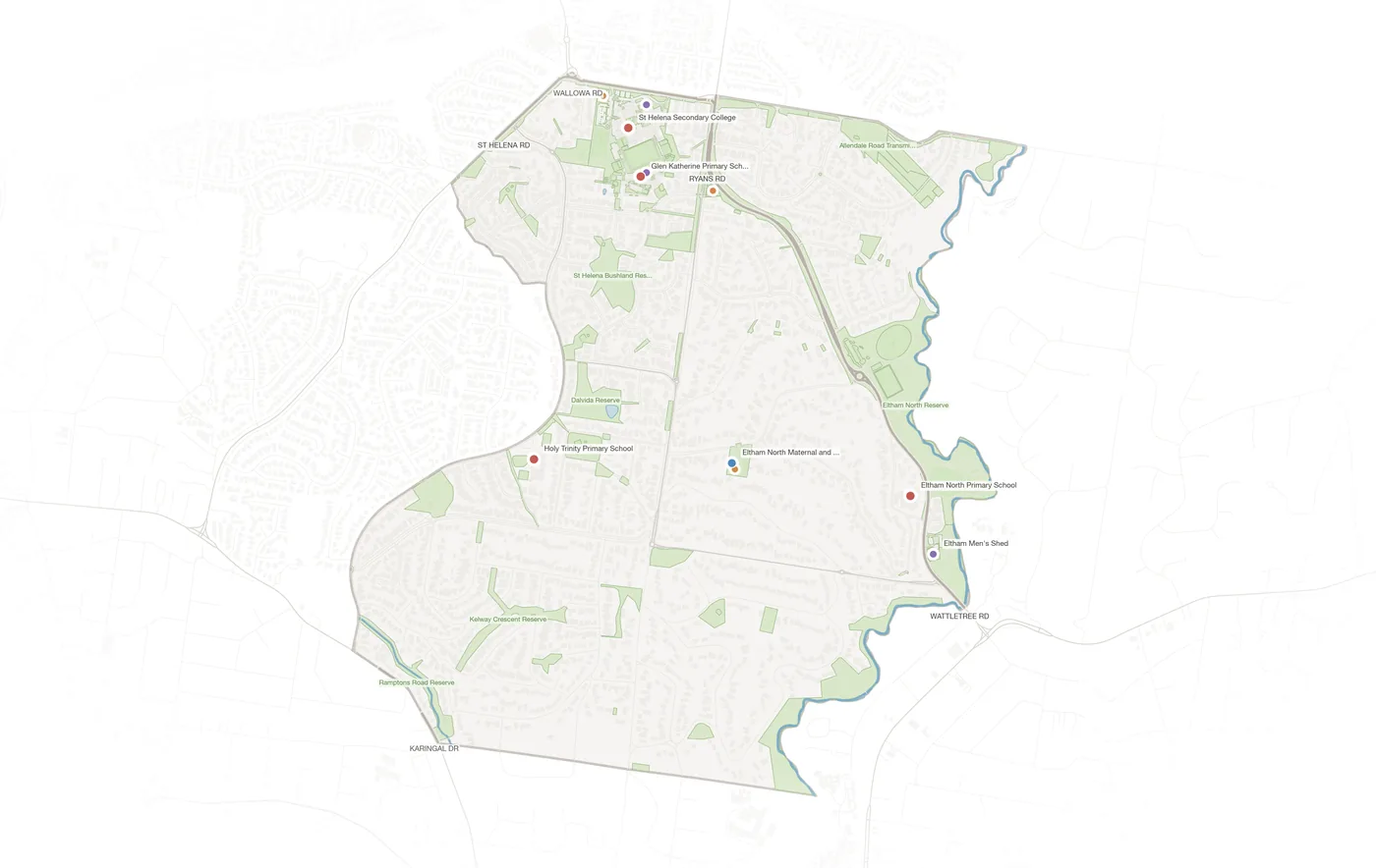 Eltham North urban fabric map