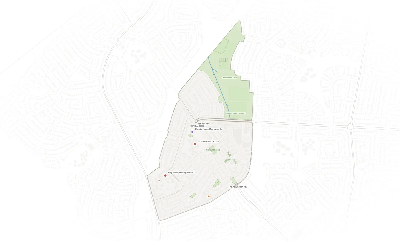 Emerton urban fabric map