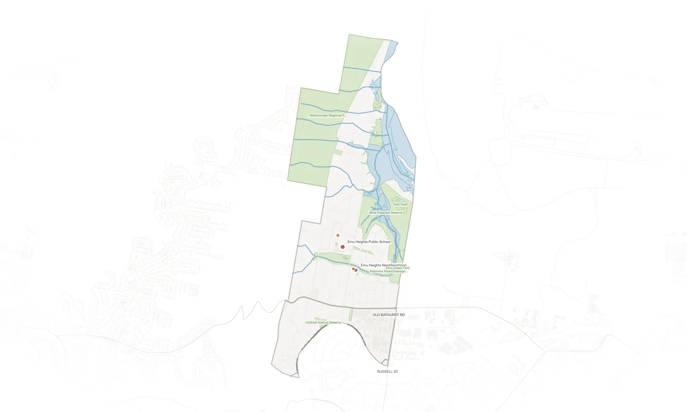 Emu Heights urban fabric map
