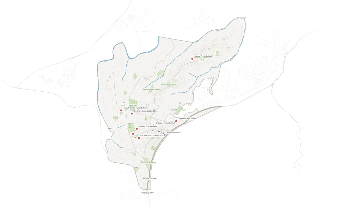 Engadine urban fabric map