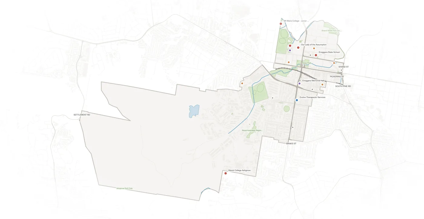 Enoggera urban fabric map