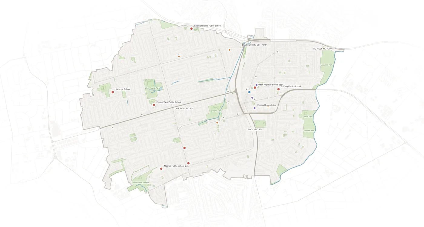 Epping urban fabric map