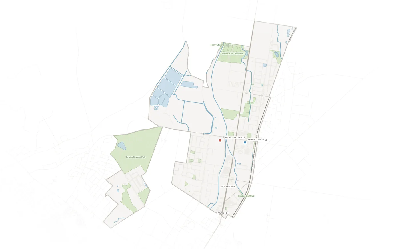 Epsom urban fabric map