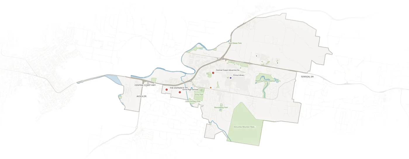 Erina urban fabric map