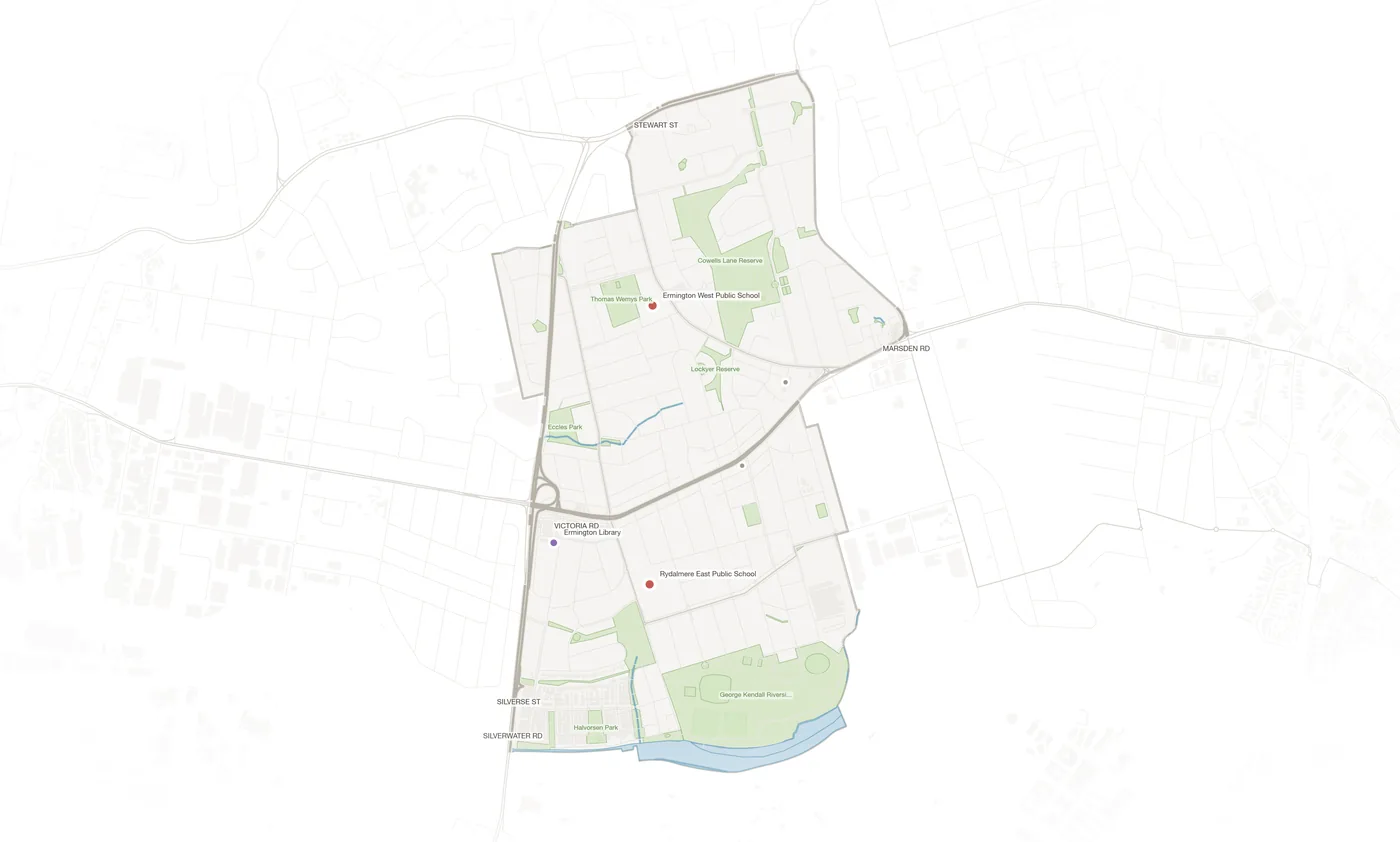 Ermington urban fabric map