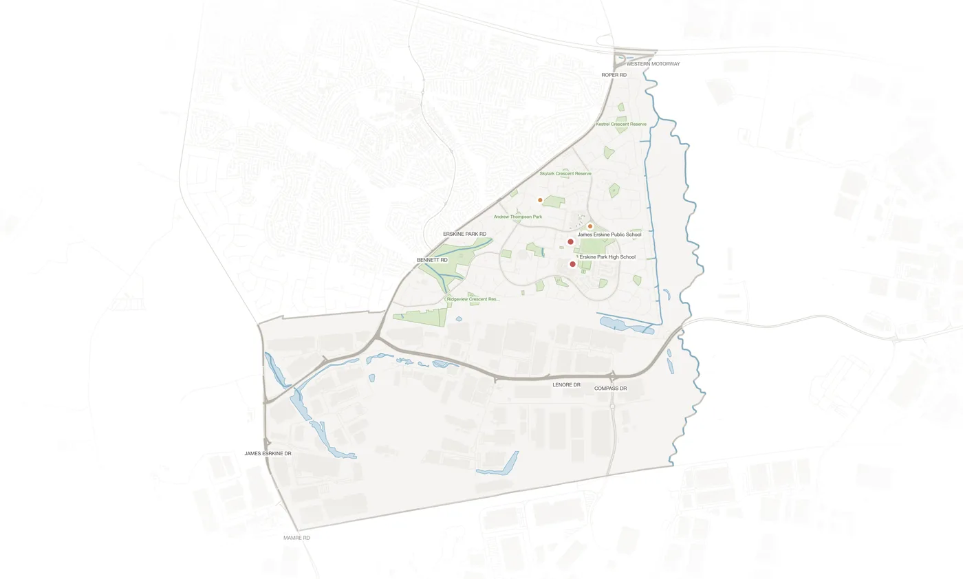 Erskine Park urban fabric map
