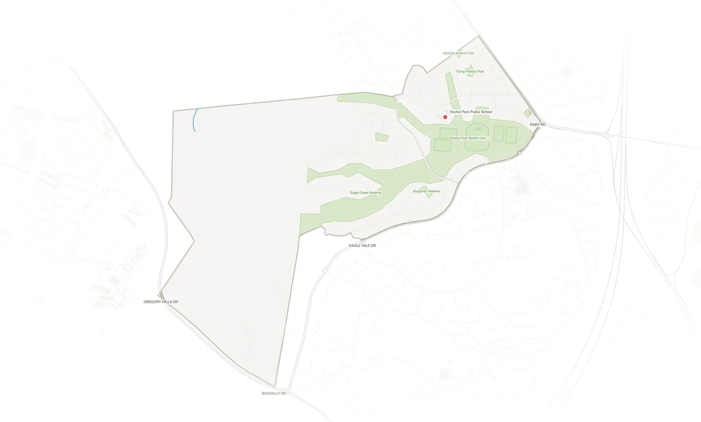 Eschol Park urban fabric map