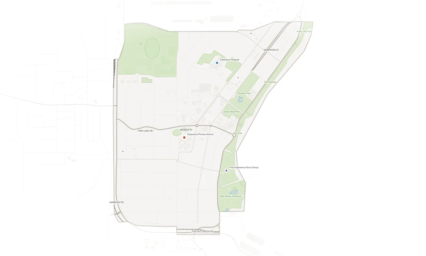 Esperance urban fabric map