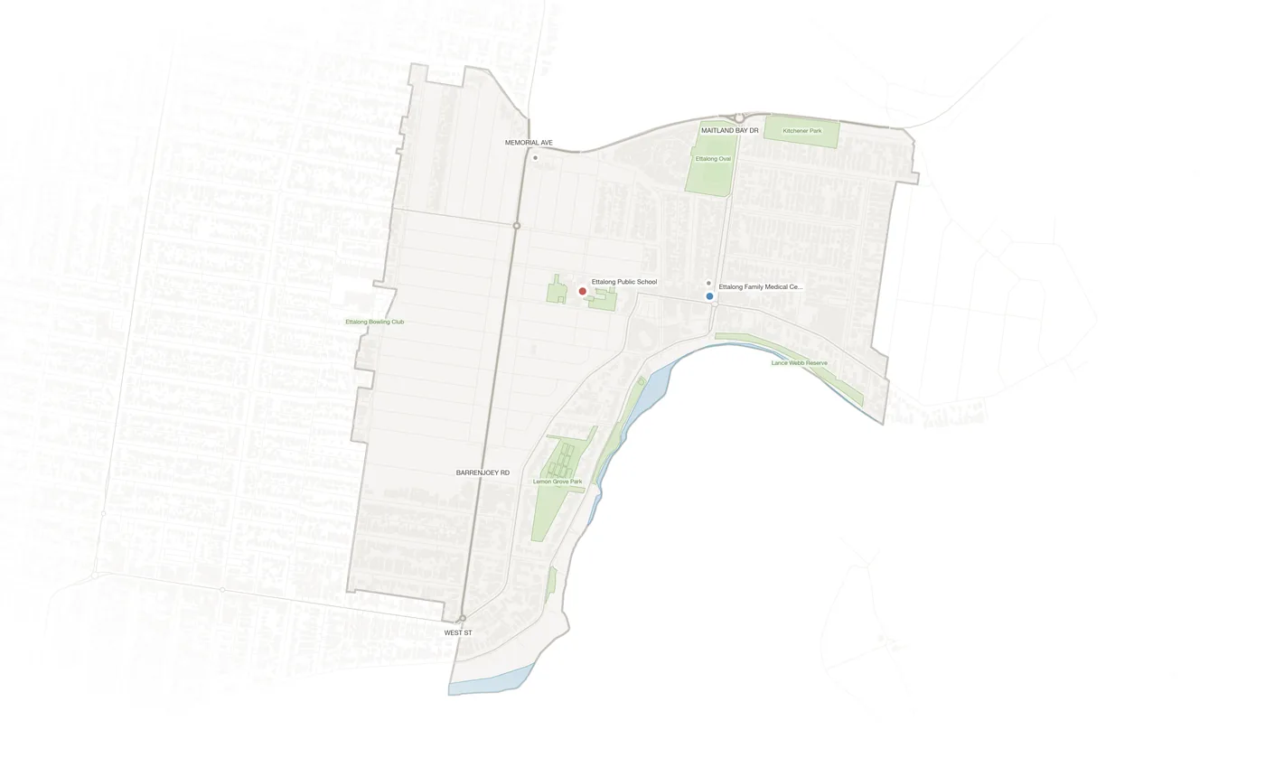 Ettalong Beach urban fabric map