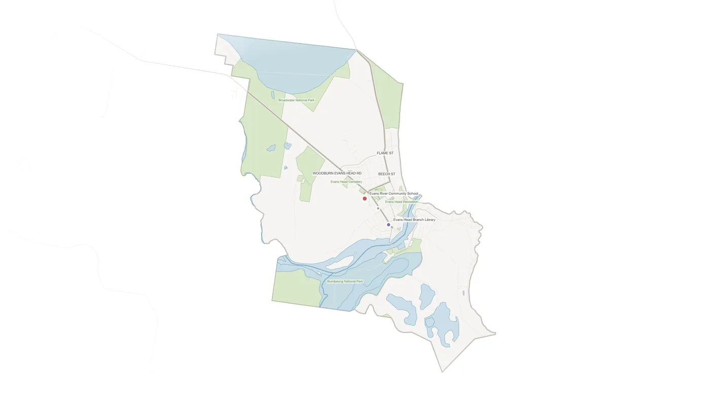 Evans Head urban fabric map