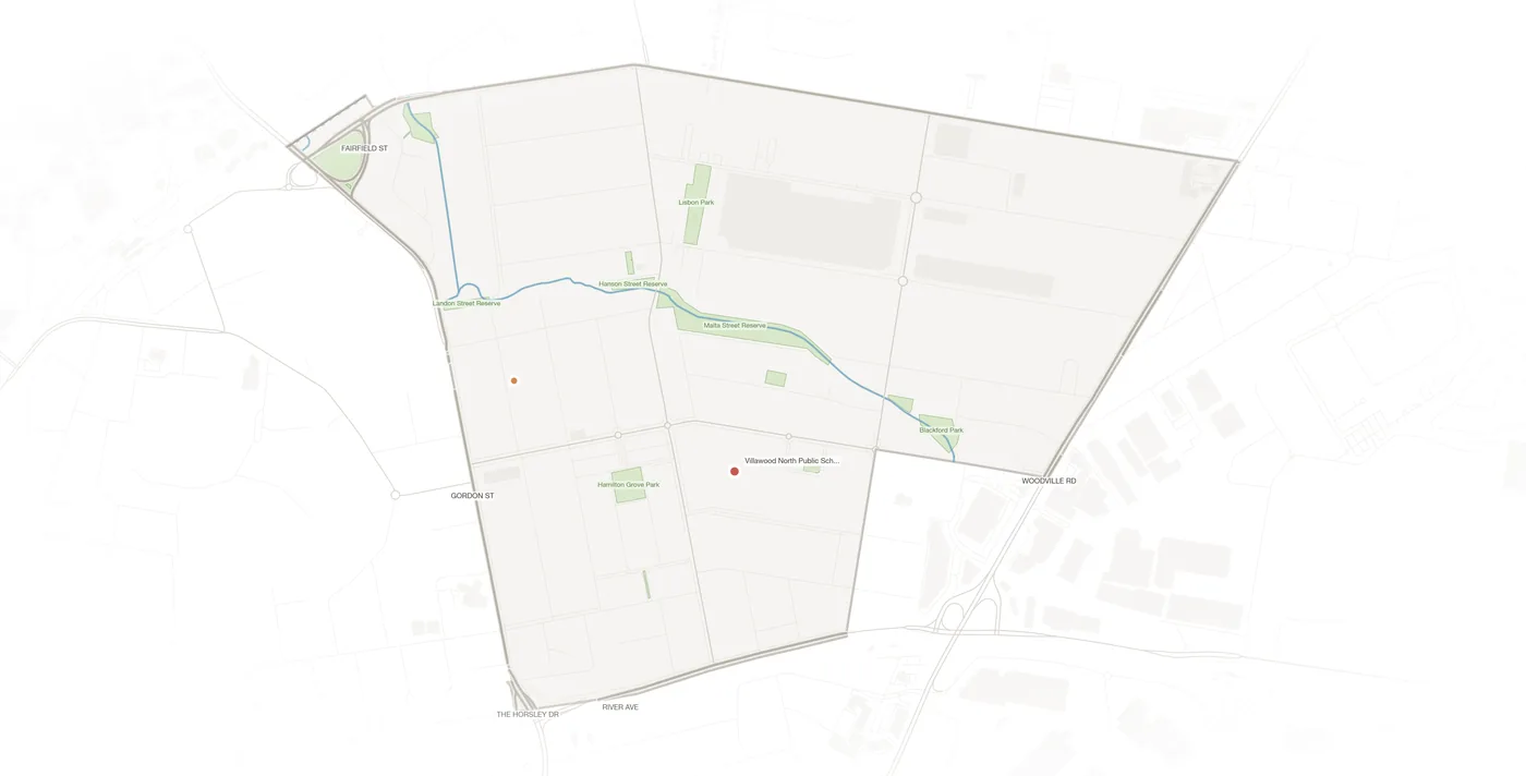 Fairfield East urban fabric map