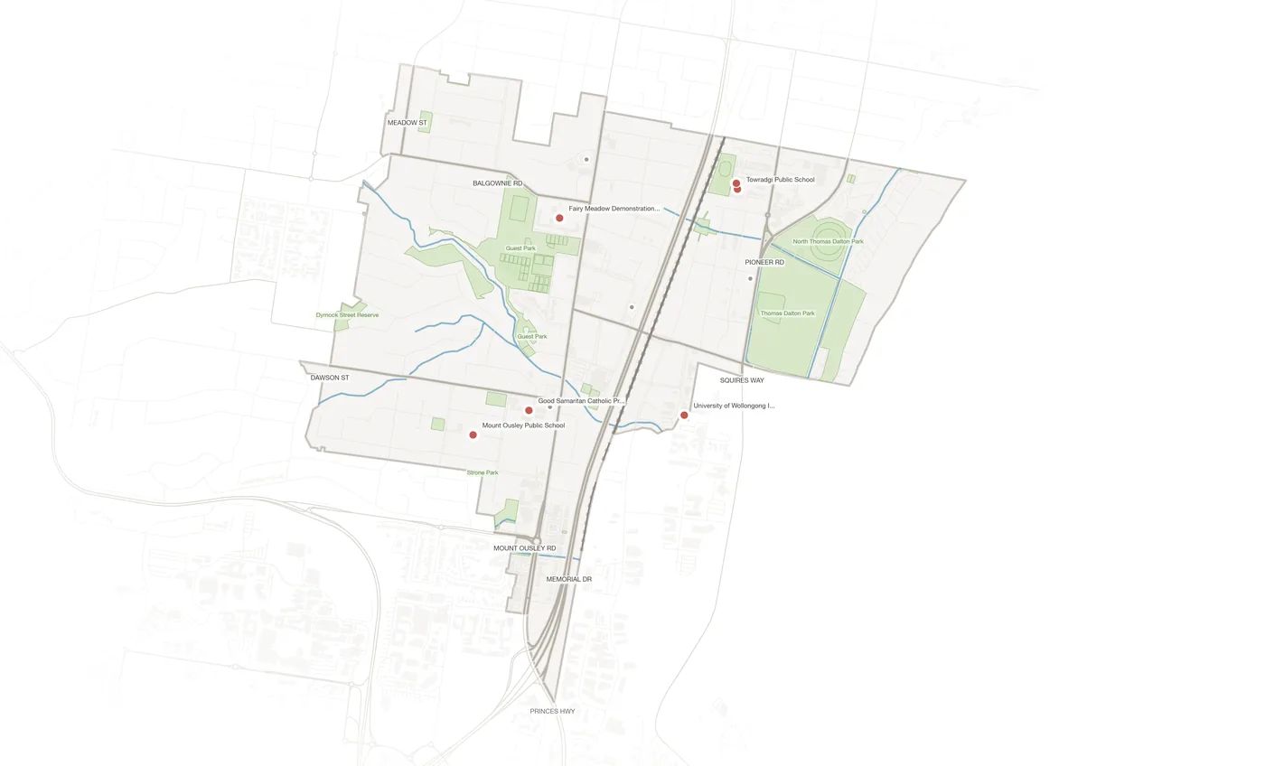 Fairy Meadow urban fabric map