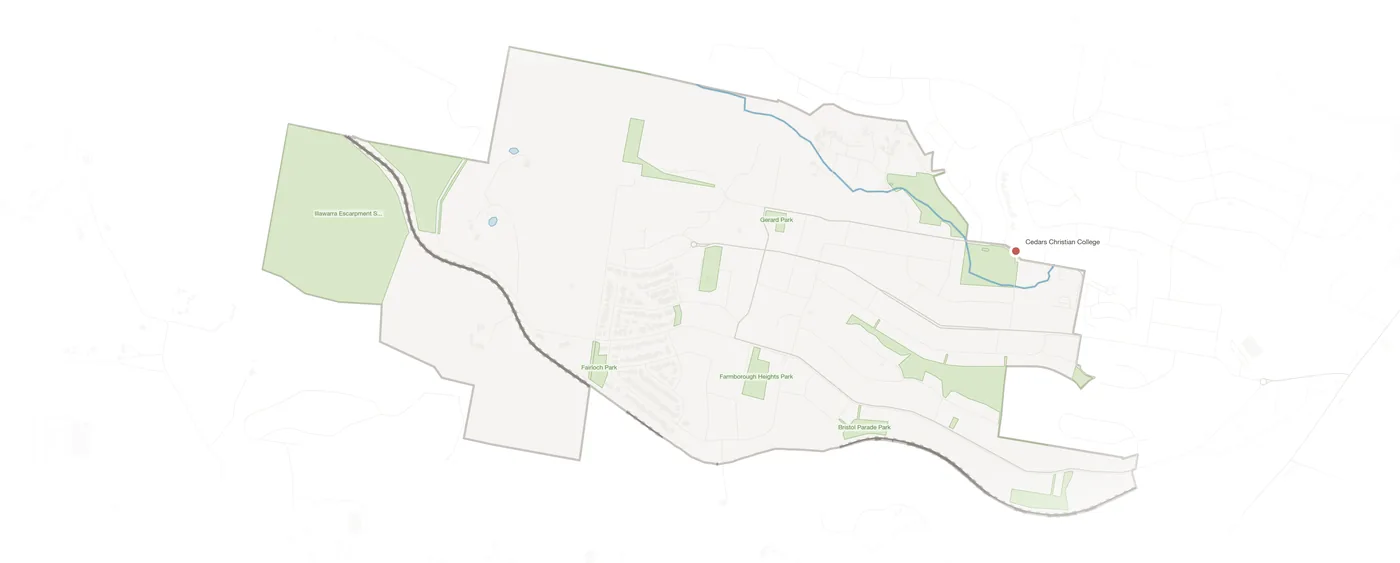 Farmborough Heights urban fabric map