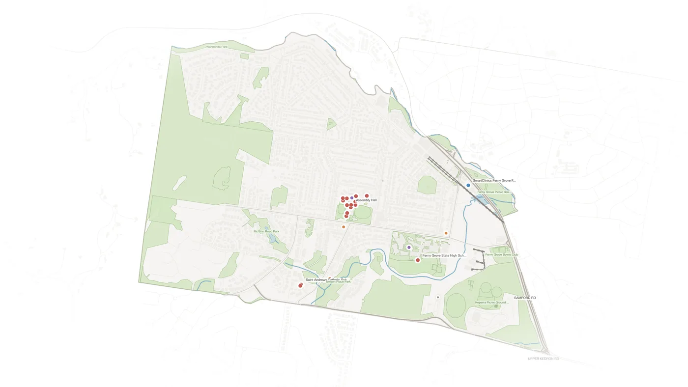Ferny Grove urban fabric map