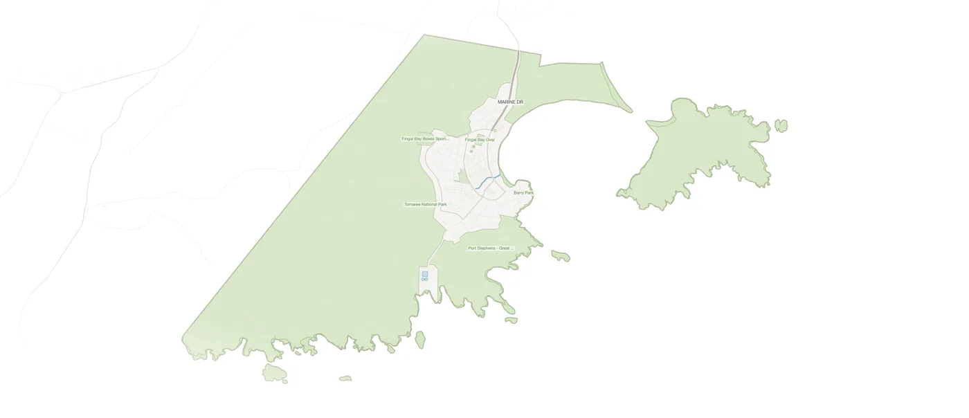 Fingal Bay urban fabric map