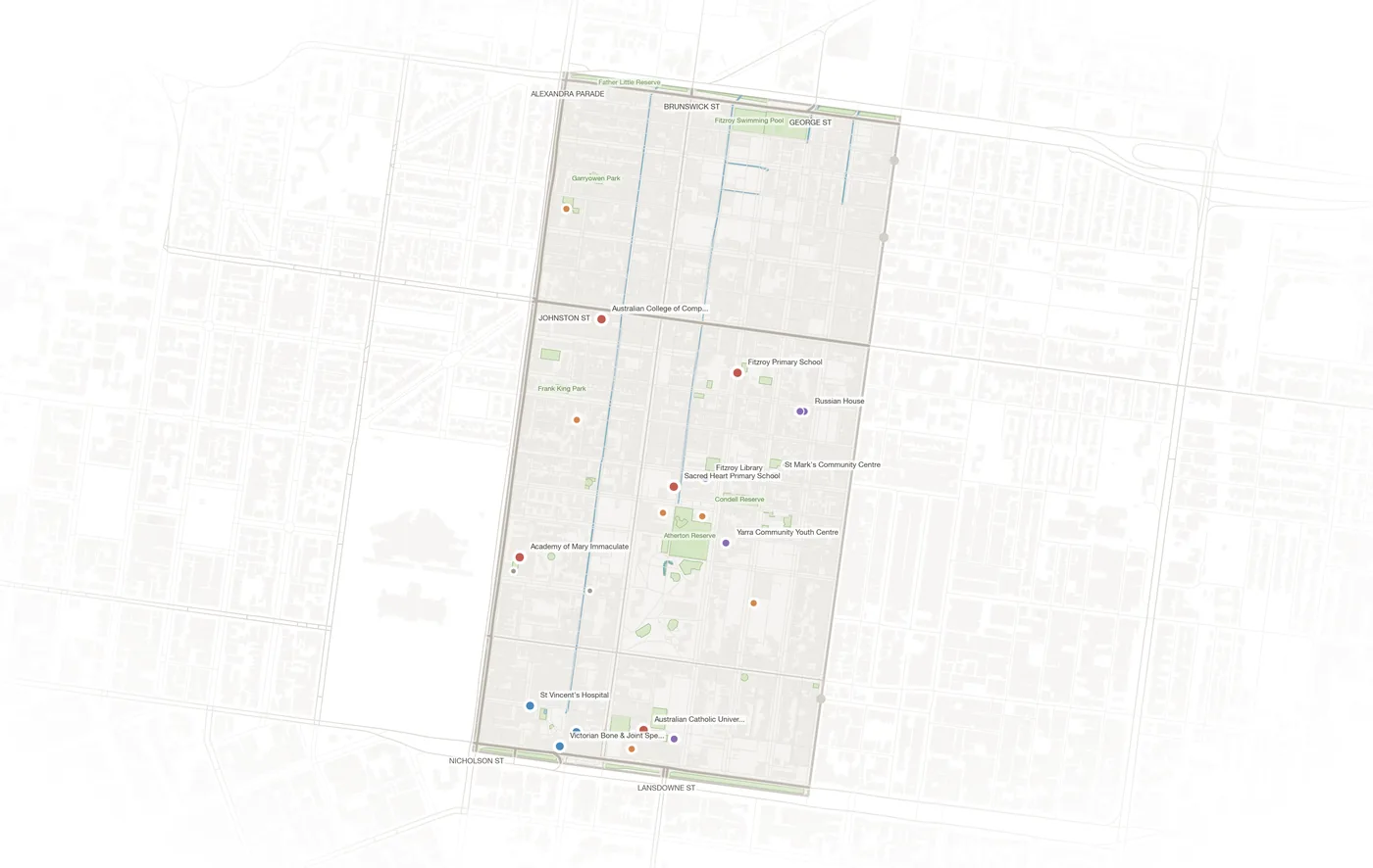 Fitzroy urban fabric map