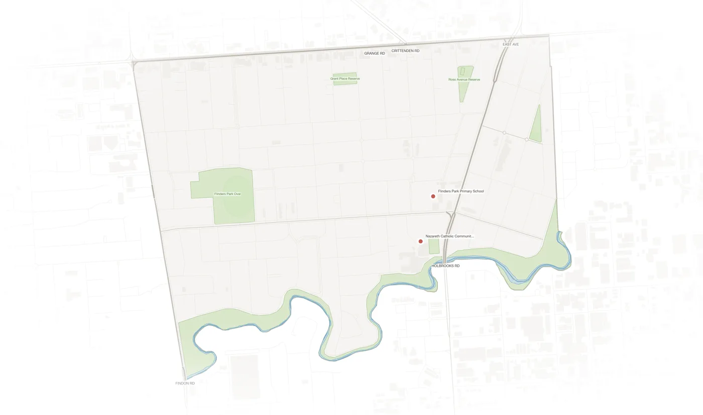 Flinders Park urban fabric map