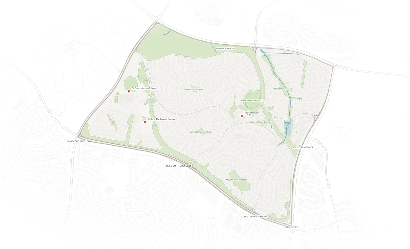 Florey urban fabric map