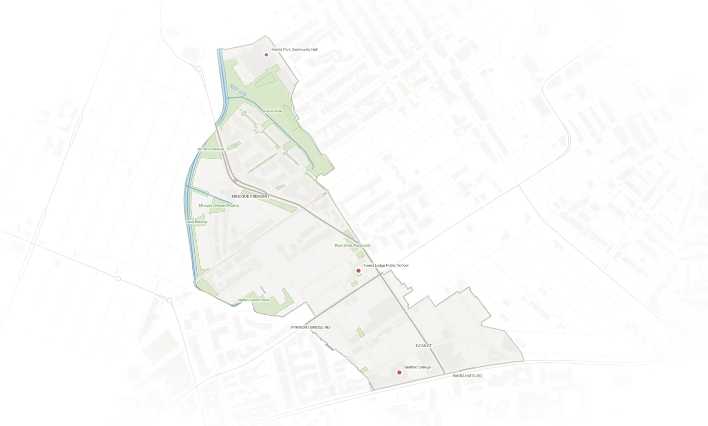 Forest Lodge urban fabric map