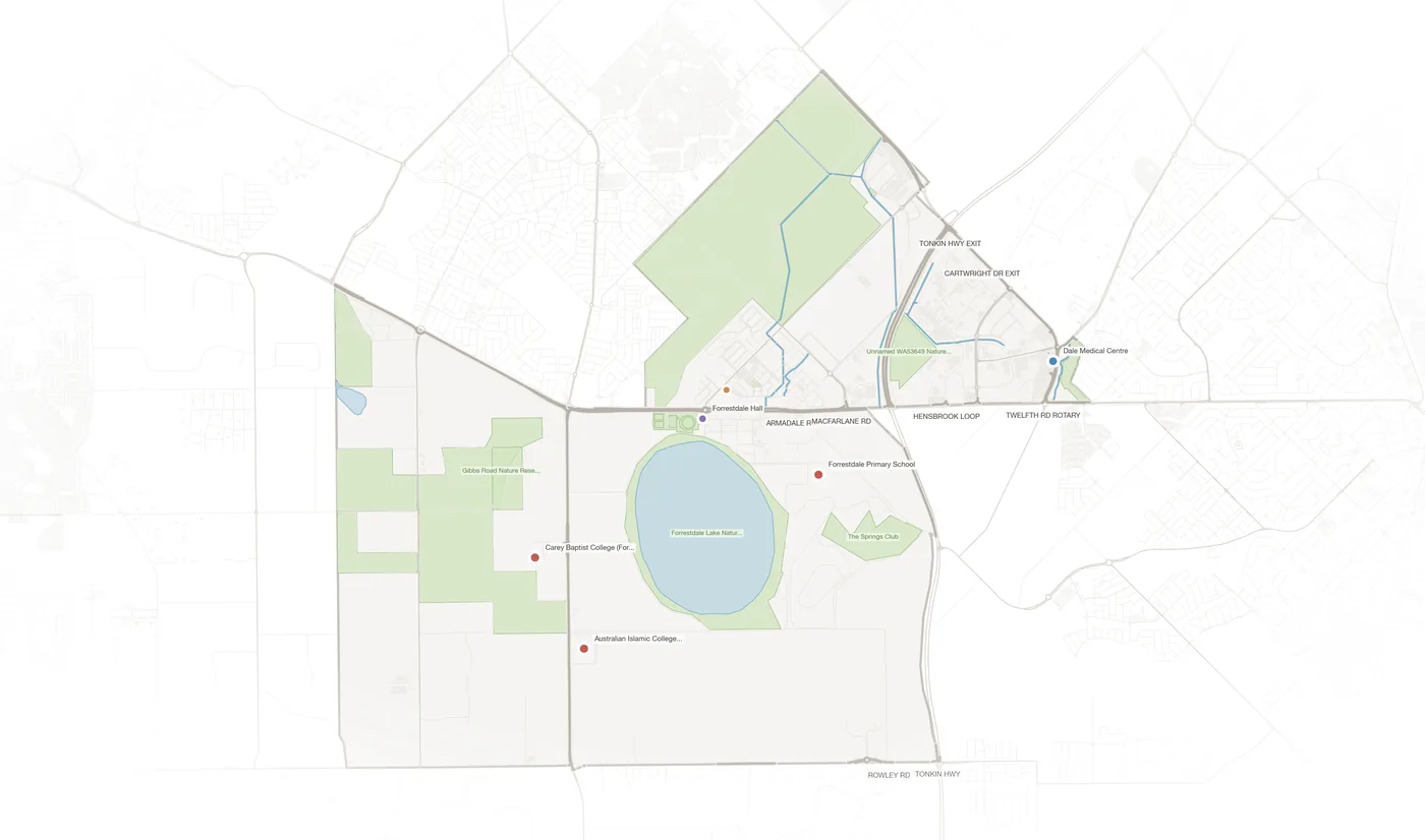 Forrestdale urban fabric map